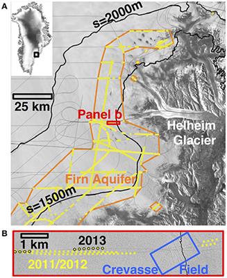 Drainage of Southeast Greenland Firn Aquifer Water through Crevasses to the Bed